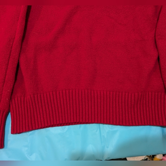 Rae Dunn Red and White Crew Neck Sweater LOVE - Picture 5 of 13